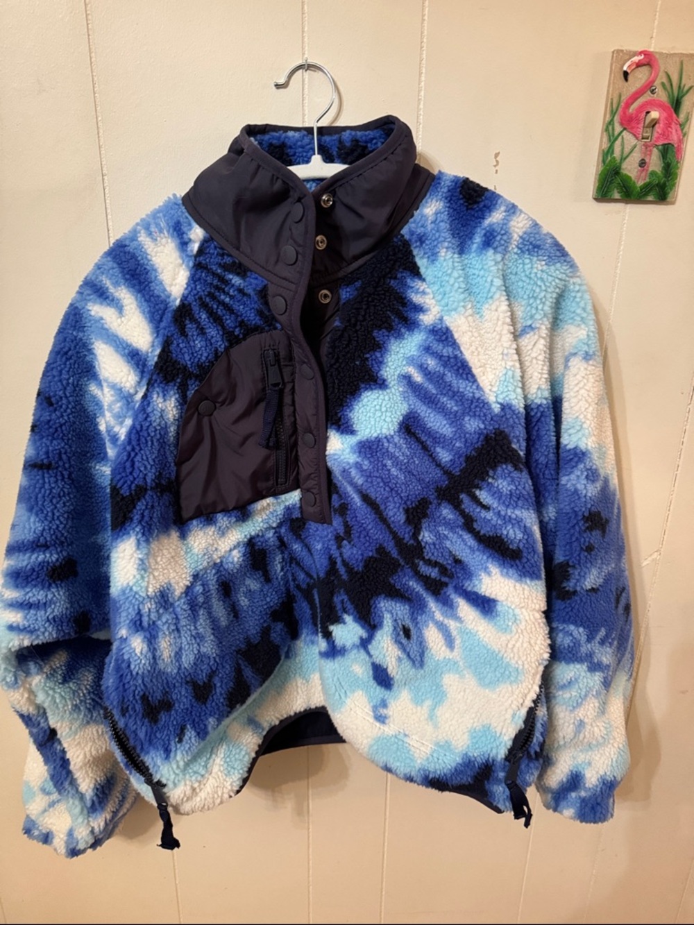 Women’s Free People Tie-Dye Sherpa Fleece Jacket size small